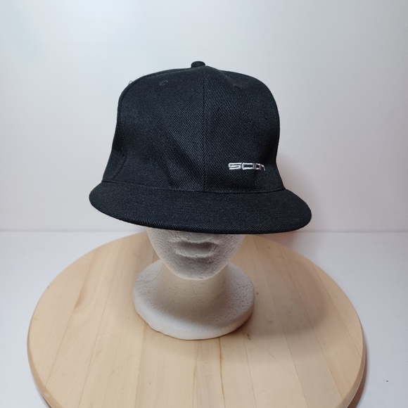 Scion Car Spell Out Box Logo Snapback Hat Cap Black Adjustable Cotton see pictur - Picture 1 of 5